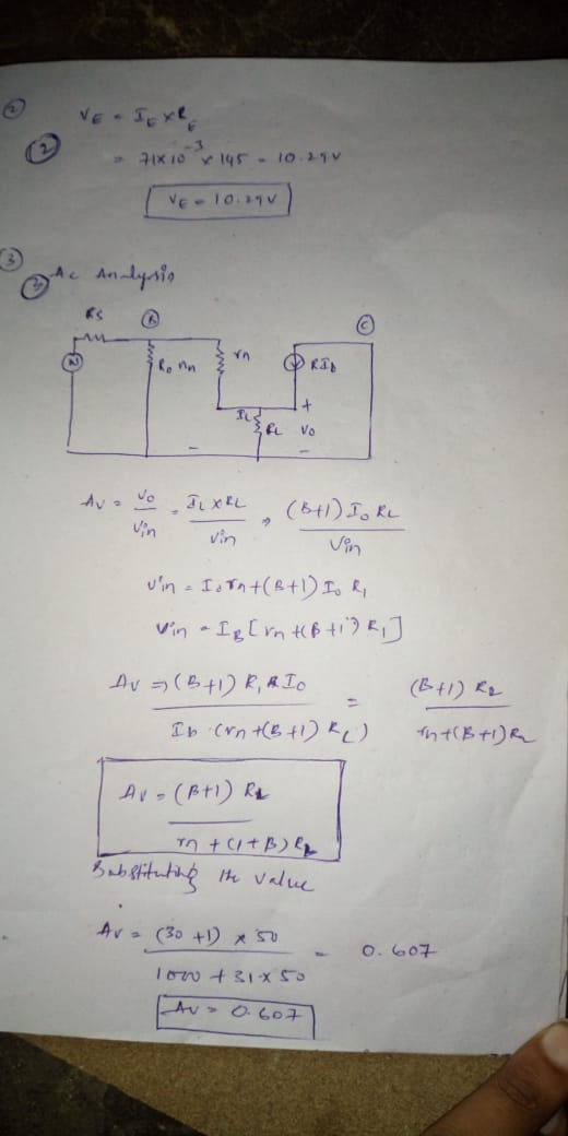 VE-IE XR - 71x10 x 145 10.290 VE- 10.89 Ace Analysis K AM ra + SRL vo vzo JLXRL (B+1) Ike 9 Vin vin = Isan+(B+1) I RI Vin & I