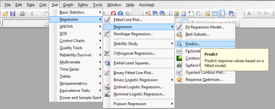 File Edit Data Calc Stat Graph Editor Iools Window Help Assistant Basic Statistics Regression ANOVA DOE Control Charts Qualit