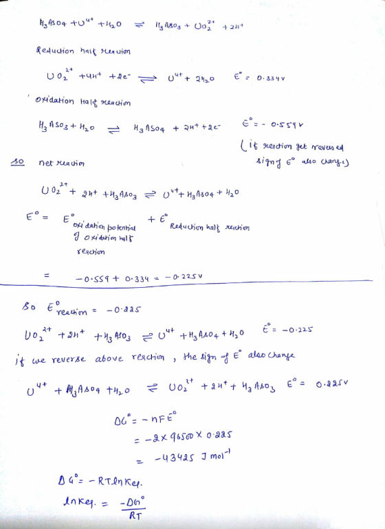 H, AS04 +U +H20 Hz 1803 + 003*+2017 3* 003 +241+ Reduction halt Menuin 10, +447 +2e 044 + 24,0 € - 0.334 v • oxidation Hal