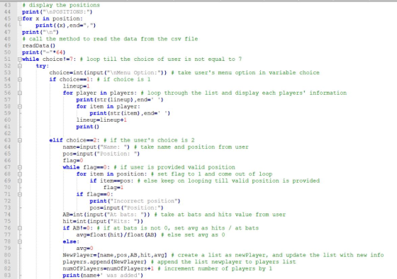 display the positions print (\nPoSITIONS:) for x in position: print (x),end-, ) print (\n) call the method to read the
