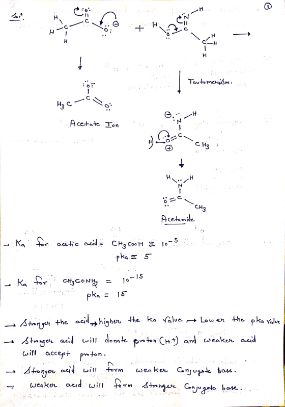 H. H H Tauto marismo H, C S8: : Z Acetate Ion - н, .. Н . :Z- u 8 = o CH3 *3 Acetamide - Ra 10-5. for acetic acid = CHg coi l