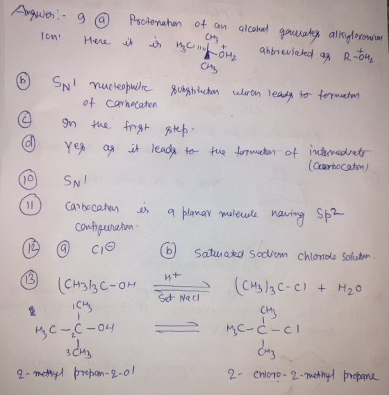 Angwer! - son 9 @ here Poctonation of an alcomal generates alkyloxonium it et is es hech the con om, abbreviated as RTOM, CM3