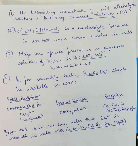 The distinguuhing chanucknshe Aoluhons is all elutalyke conduet eleskricity (B) @CH0lethanal) is a dechnte because t does not