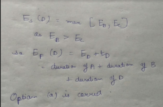 man Es (0) [ Es, Ee as Ep > Ec Sa Ep (0) = Ep + tp, duration of a + duration af D At duration y B is coreet Optian (a) is