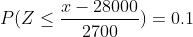 28000 0.1 P(Z 2700