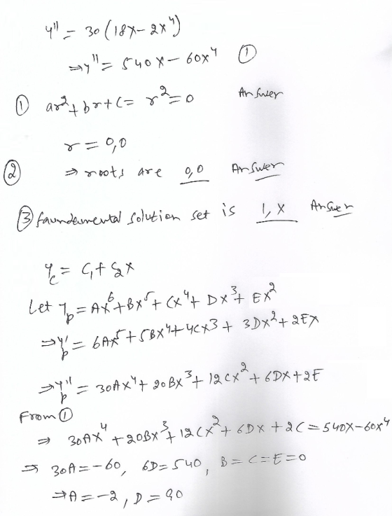 4 = 30 (184-2X) Y=5408–60x4 0 ① and bot(= r2=0 Answer Answer r=0,0 © 2 теtу rе o - Главен 3 faundamental solution set is 1