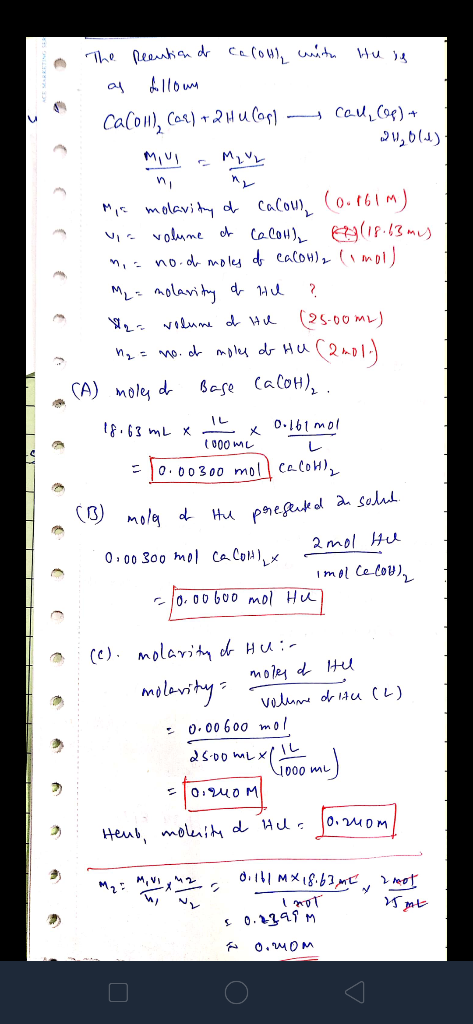 • The Reention de carolul cuita Huis . as follow Cacom), Car) + 2 Hulor) Call 696) + 4,011) Miu a MUL Mic molarity of Calou (