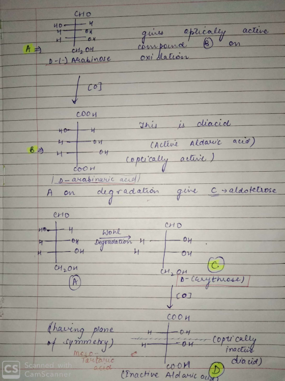 ques CHO Ho 4 ton HEO CH₂OH D-- Arabinose active quies optically compound oxidation tot coon This is diacia - Active Aldaric