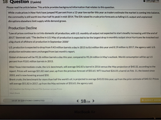 18 Question (2 points) See page 94 Please read the article below. This article provides background information that relates t
