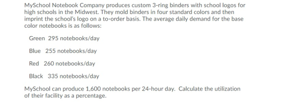 MySchool Notebook Company produces custom 3-ring binders with school logos for high schools in the Midwest. They mold binders
