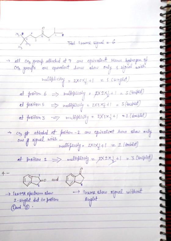 Tolat 1HNMR siqbal all Ch₂ gecoup attached at 7 are equivalent Heuer holdrogen of Cho groups are equivalent chance show only