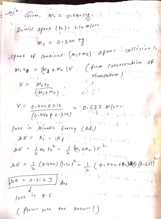+501: Given, mis Orumo regulamin Spoor (Vol = rom/rec m2 = 0.320 y speed of combined (mitma) after collisioni, miro = (ma+ me