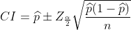 CI PZa/P(1 - p) 2
