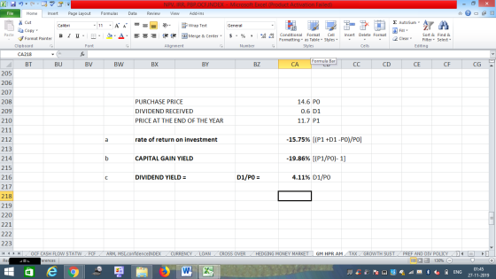 NPV, IRR, PBP,OCFINDEX - Microsoft Excel (Product Activation Failed) View Add-Ins Formulas Data Review - 2x 11 A = = = V Gene