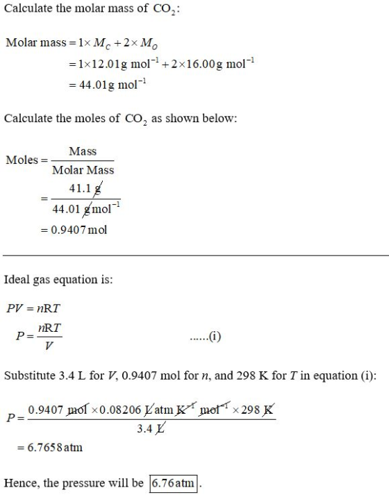 Calculate the molar mass of CO Molar mass 1x Mc +2x Mo = 1x 12.01g mol-1+2x16.00g mol-1 -44.01g mol1 Calculate the moles of C