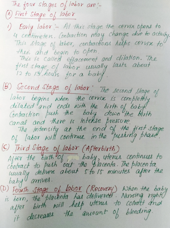 The four stages of lobor Fixt Stage of lobor Early labor At this sta ge the cervix 4 centimeten. Contraction may change due t