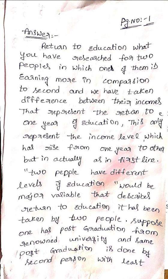 Pg.NO! - 1 Answer:- Return to Education what you have researched for two peoples in which one of them in Яning moje To CompoЯ