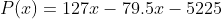 P(x)127x- 79.5r 5225