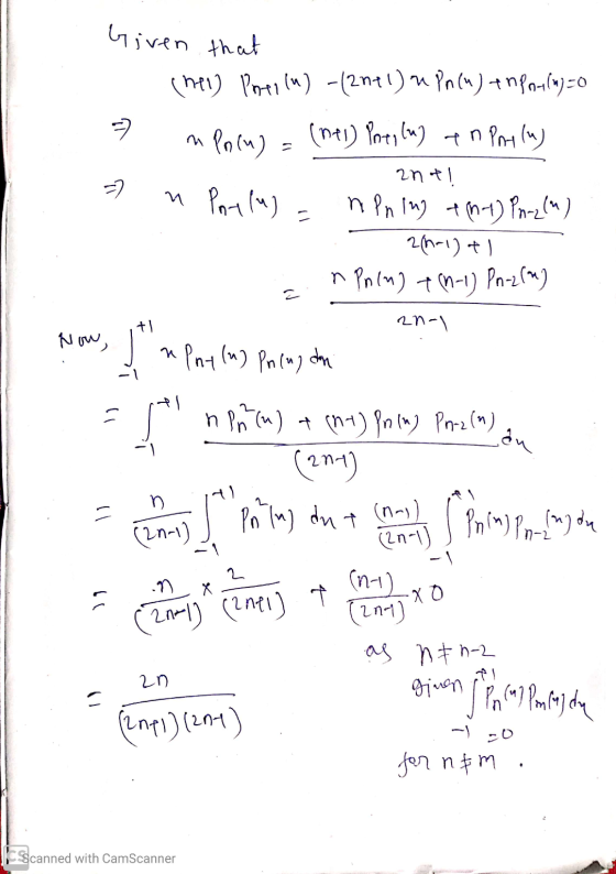 Given that 2 = ) (hel) Pner(n) -(2011) on Pn (4) infring=0 n Polu) = (ne1) Potilu) in Parylu) ant! n Portla) npning +M-1) Pn-