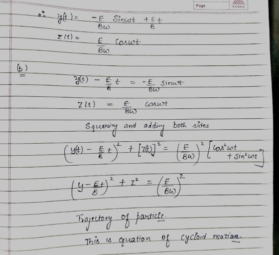 Page RANKA yt) = - E Sinut tet Bu Zit)= E BW Coswt t = sinut -E BW ye) - + = -E sinut Z lt) = E cosut - Squaring and adding b