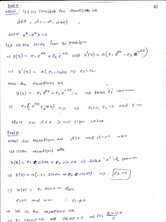PartA Now 国 . Tetos Consider tue auchO Njok 60 X(e) - e, e e e.cca e fea e) r) a4s, d>o and d.: aL -He equa.honㅓ씩 No O com -t