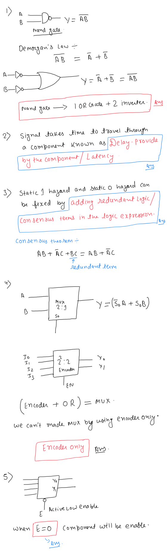 A Do y= AB B Nand gate Demorgans s Law - AB A + = A-10 ya à TB = AB B-Da Nand gate 1 OR crate + 2 inverter / Ang 2) signal