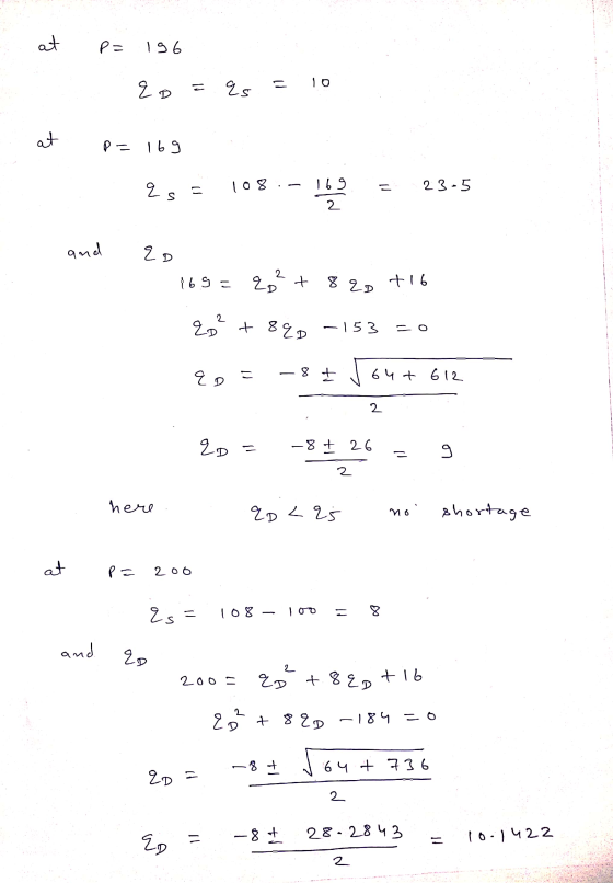 at p= 196 qo 1o qs at P = 169 q s 108 169 11 23-5 U 2 and qo 16.9= 2² + q² + 8 20 +16 2 qo +880 -153 - o 8+ {o= 8 I J 64 + 61