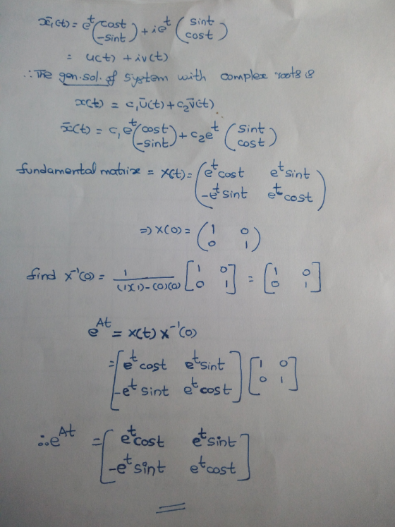 2, cha de este tieto Costa – ucts tinct) The gen. sol. of system with complex roots is act) = c,üct)+cct) 306 = 6,*)+czet (so