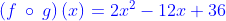 36 (fo g) (r) 2x- 12