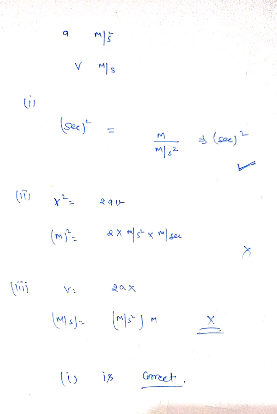 a ۹ | v mis (1) (sec) (ع) می |۴۱ ( 11) اوو (۳) 2X m/ 5² x ml see ۱۱ X (12) -1ء ۴۲۱) رز) %ز Correct ,