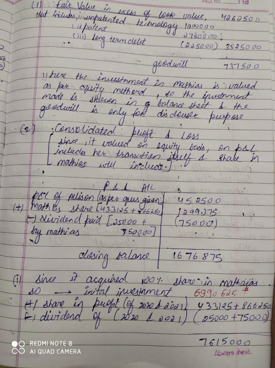 PAGE NO. 737500 only to balance sheet & the 4 fair value in excess of look value, 4262500 that includes nimeopatented tehnol