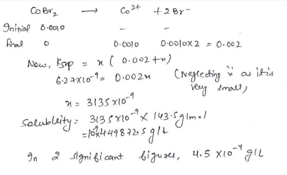 Co 24 +2 BY 0.0010 11 и as it is Сов, Initial 8.000 final 0.0010x2 = 0.002 Now, Ksup n (0.002 tu) 6:2 7X10-9- 0.0020 (Neglect
