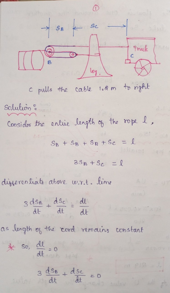 + SB Sc Truk с B log. o pulls the cable 10Qm to sight Solution : Consider the entire length of the rope e, SB + SB + SB + Sc