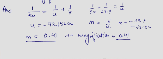 I = á Aus + 50 29.7 50 u ma LV in m = u=-73,152 cm 29.7 ~73.152 m = 0.41 so 5 0.9) magailiation