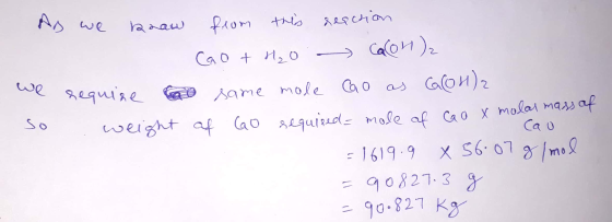 As we kraw from this repction Сло + H, о Саои ). Речиця ЩО Aare moga oo o oo и) 2 So weight of GO required mole af Cao x mol