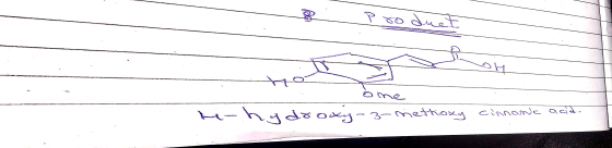 - - to i-hydroxy-3-methoxy cinnanic acid.