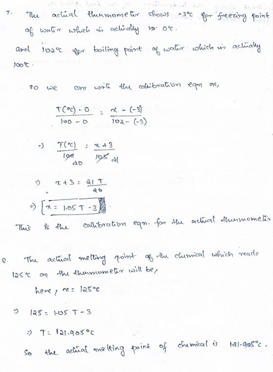 The achial tharrmome lir shows for freezing point of water which is actually to 0°c. and 102°C for boiling point of water whi