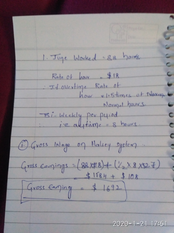 Dele Padhea 1. Juge Inlovked ga hauns. $18 Rate of hour It ollertige Rate of hour l.5times ot Naxa Nommal hour s. Bi Weckly p