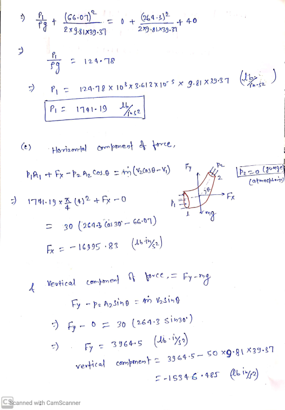 s piget (66.072 = 0 + (369.332 +40 2x9.81839.37 2 89-81X39.37 = 129.78 fig = 129.78 P= 129.78 x 103 x 3:612x105 x 9.81X39:37