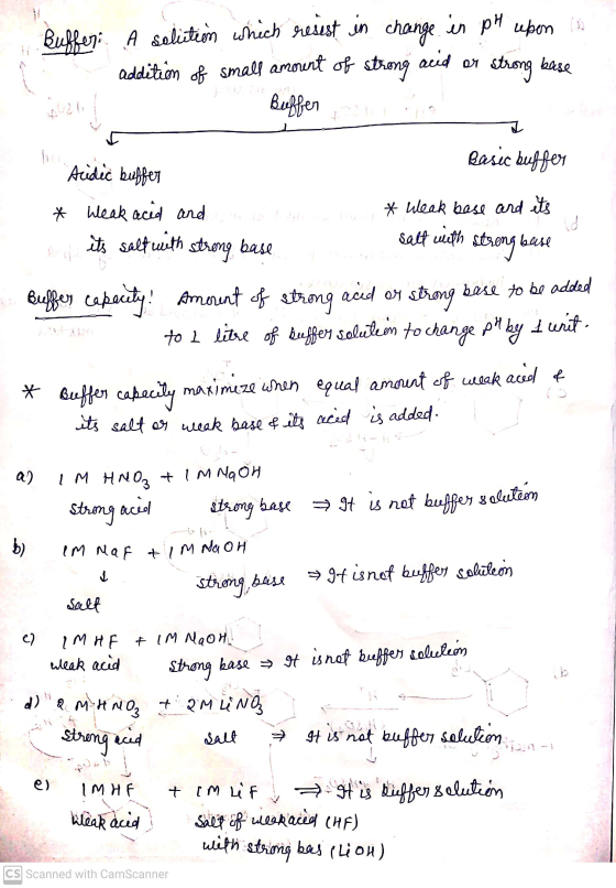 Buffer A solution which resist in change in pH upon in acid addition of small amorent of strong strong Buffen base Basic buff
