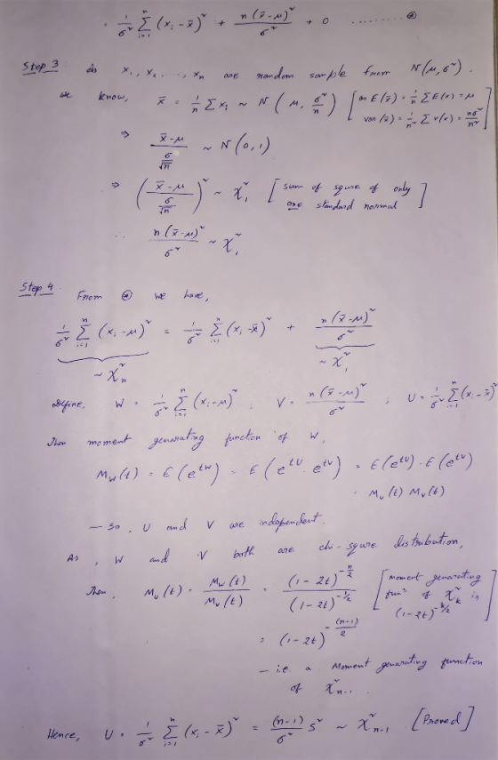 Step 3 As x xx ... tn are random sample We know, 2 x ~ N(M, 1 from N(4,6) E (7) FOTO von 12) = 1 / Evle) - not to le ) - 1.