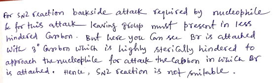 for SA2 reaction backside attack required by nucleophile & for this attack leaving group must present in less hindered Carbon