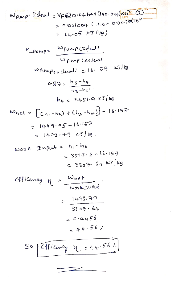 W pump. Ideal avf@0.04 bar (140-0-04 210 ②7 - OOO 004 (140-004)(10V = 14.05 kJ/19; npumpa Wump (Ideal 1. Wpump Cactual OPump
