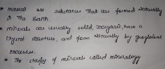 to minual are substances that are formed watwally s The South to minerals are usually solid, angaric, have a crystal structur