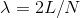 X=2L/N