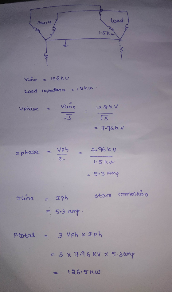 load vine 13.8kV hoad enpeclancskn Vphase Vune J3 チ.96 K V Z- : 5.3 Am stare corecHop - 5.3 am