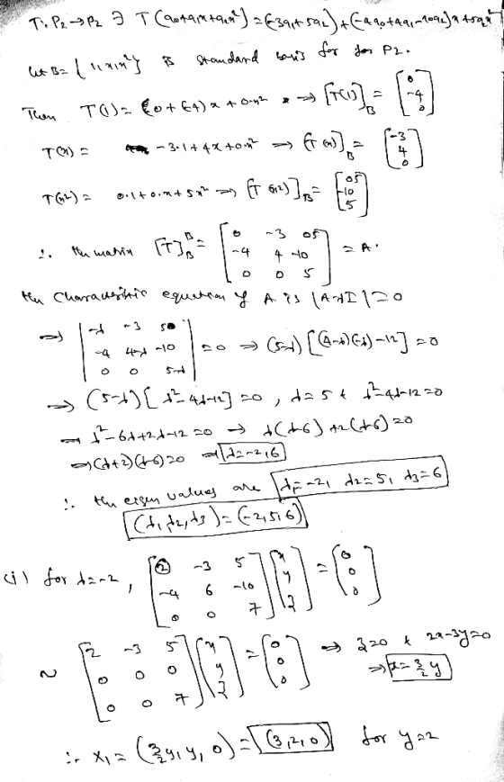 Stondand sas for Jon P2. fres}- fr an);? Tum - 3-14 4a tot > TG) = 15 Hhe mahin fT: 2. -4 Hu Charracdsihie equetrm y A is (AH