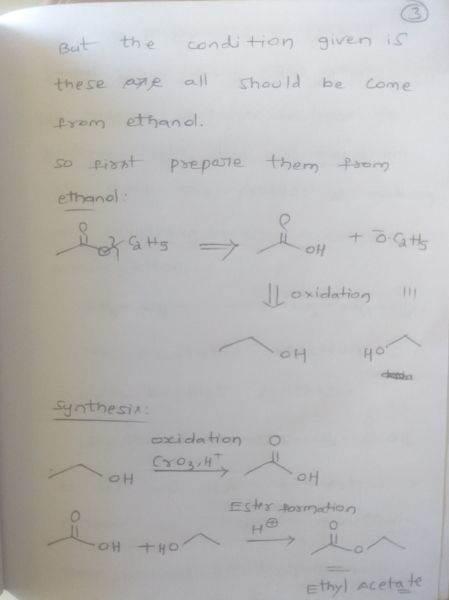 But the condition given is these should be come are all ethand. from so first prepare them from ethanol xats on to Catts JL o