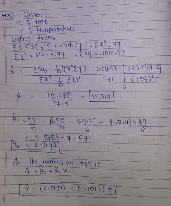 HUDE Given othibago g f Ytemparatute efng Excel y-O4 53 Y-612 6579 404-53-X29xSg 2 231- 1Y(89) xy-x 19.275 17.5 1.1014 Bo -EY