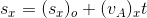 s_x = (s_x)_o + (v_A)_x t